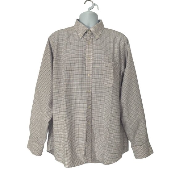 Chaps Mens Checkered Button-Up Long-Sleeve Shirt Size 17-17.5  36-37 - Picture 1 of 13